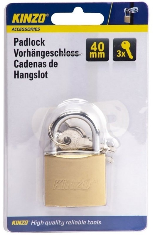 KINZO Kinzo - Kłódka 40 mm + 3 klucze 8711252793887
