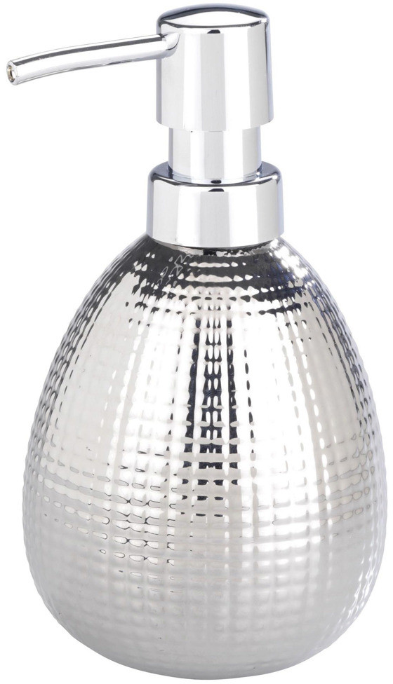 Wenko Srebrny dozownik do mydła do płynów z pompką pojemnik na mydło ceramiczny chrom 320 ml pojemności marka B07B5B7FSW