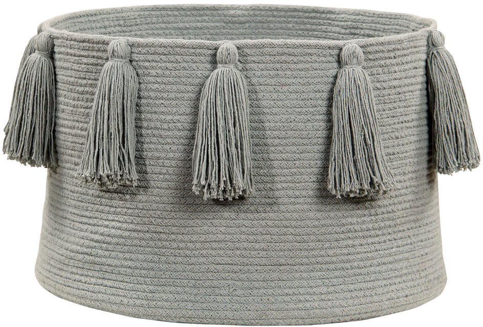 Lorena Canals Lorena Canals, Kosz, Basket Tassels, 30x45x45 cm, Szary