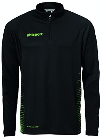 uhlsport uhlsport SCORE 1/4 ZIP TOP T-shirty, czarny/zielony fluorescencyjny, XXXL 100214606