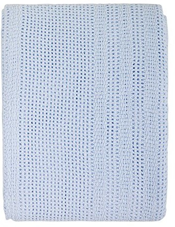 Family Bedding Family Bedding Koc komórkowy, bawełna, niebieski, łóżko pojedyncze Single Bed Cellular Blanket Blue