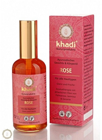 Khadi Ajurwedyjski olejek do twarzy i ciała z różą 100ml