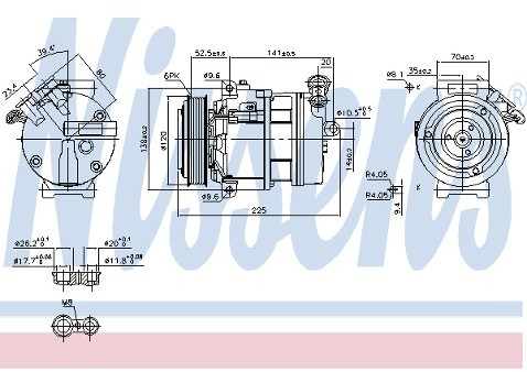 NISSENS SPRĘŻARKA KLIMATYZACJI NISSENS 89397 ALFA 159/SAAB 9-5 1,9JTDM/2,0JTDM/1,9TID 06 NISSENS 89397