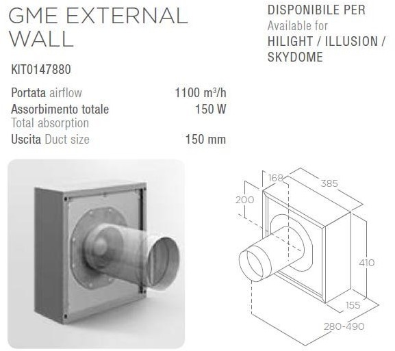 Elica Silnik GME EXTERNAL WALL zewnętrzny naścienny)