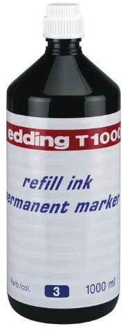 Edding 4-t1000003 tusze wody T 1000, zapewnia Permanent Marker, 1000 ML, niebieski T1000-03