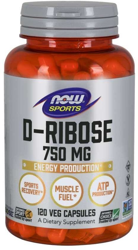 Now Foods D-Ribose - D-Ryboza 750 mg (120 kaps.)