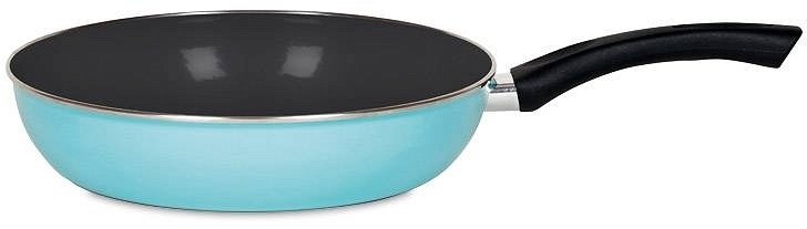 Riess Patelnia ceramiczna turkusowa 28 cm z pokrywką Kristallblau