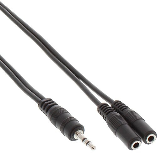 InLine 99300 A wtyczka jack Y-Kabel, wtyczka jack 3,5 MM na 2 X 3,5 MM JACK, Stereo, 1 m Czarny 99300A