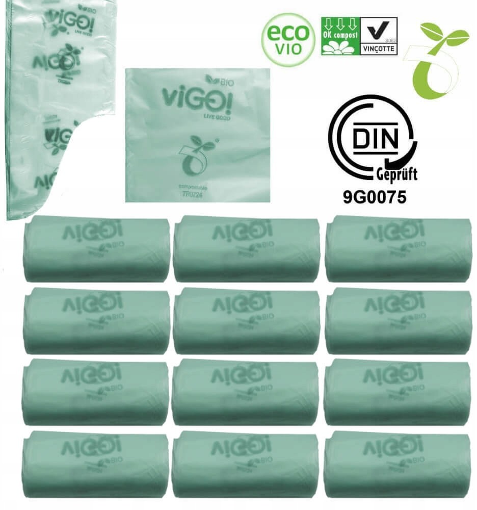 Worki biodegradowalne kompostowal Atest 20L 120szt