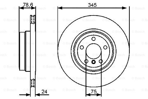 BOSCH Tarcza hamulcowa tylna, 0 986 479 443  0986479443
