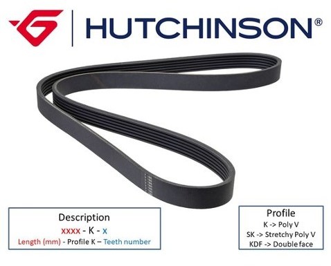HUTCHINSON Pasek klinowy wielorowkowy 2622 K 6