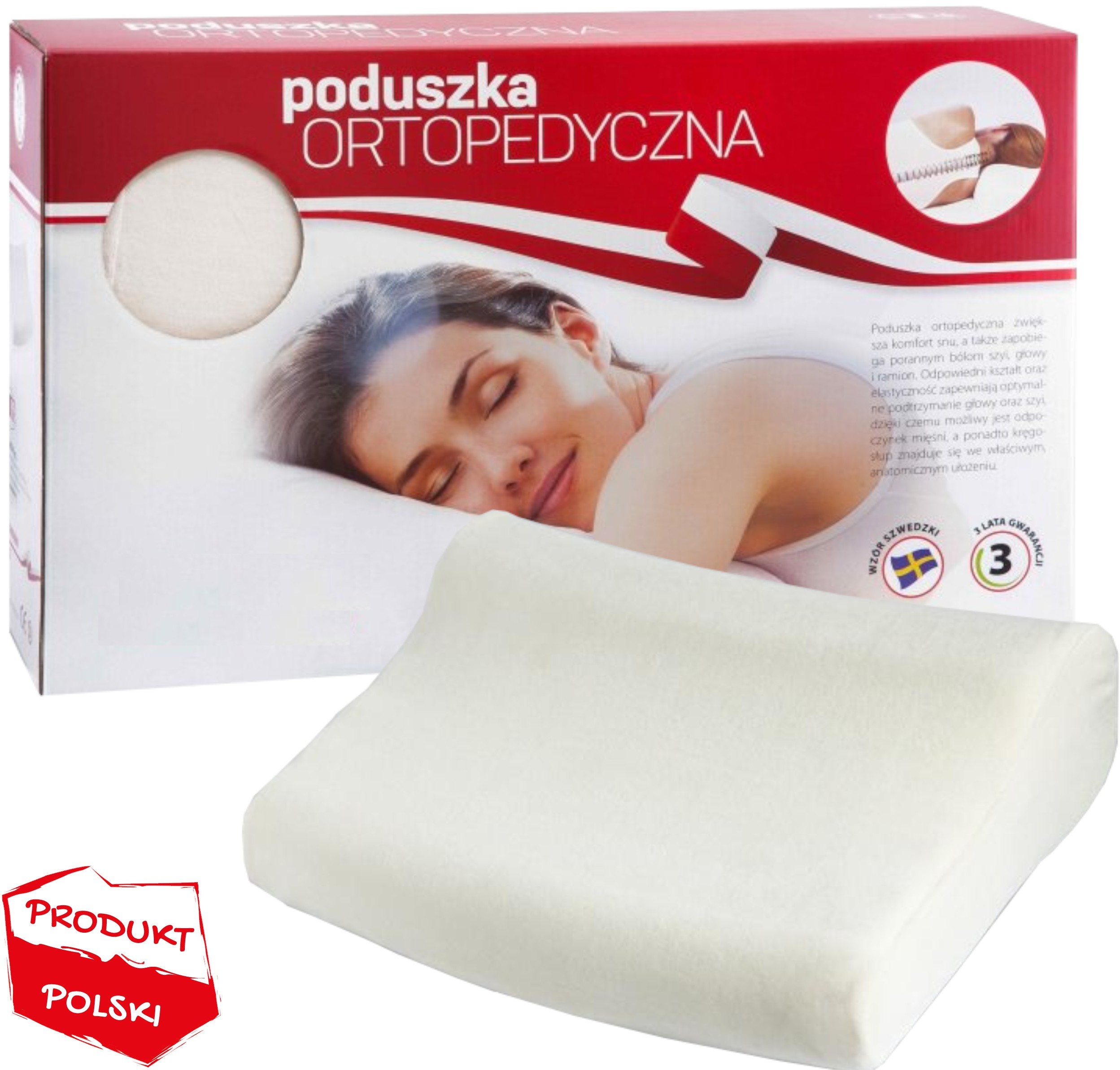 PDS CARE Poduszka profilowana ortopedyczna z pianki leniwej PSPO008
