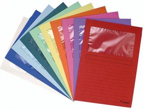 Exacompta Skoroszyt Exacompta kartonowy Forever z okienkiem A4 mix kolorów opakowanie 10 sztuk EXC092