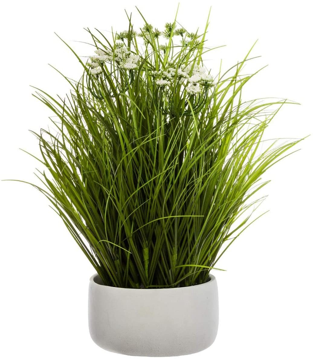 Atmosphera Sztuczna roślina TRAWA w białej donicy 40 cm 168584