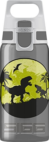 Sigg Viva One Dinos, butelka na napoje dla dzieci, 0.5 L, butelki z polipropylenu, wolne od BPA, ciemny szary dla dzieci, anthracite, 0.6 L 8686.70