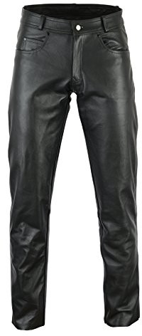 Bikers Gear Australia Gear Australia Nowe damskie miękkie skórzane spodnie do jazdy na motocyklu Rock and Roll, wygodne skórzane spodnie dżinsowe z wysokiej jakości skóry dla wygodnego dopasowania, czarne, rozmiar M LT1001-M