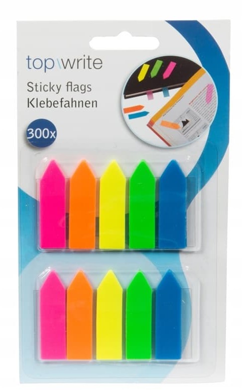 Topwrite Zakładki indeksujące karteczki samoprzylepne Strzałki 300szt
