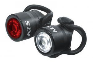 Kellys Zestaw lampek rowerowych io set czarny ZESTAW OŚWIETLENIA KLS IO BLACK