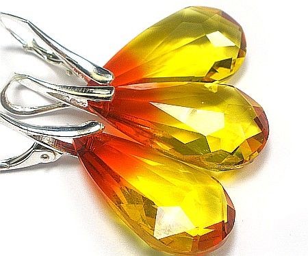 Arande SWAROVSKI piękny komplet FIREOPAL 24mm SREBRO 1231648155