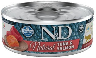 FARMINA FARMINA N&D Cat Natural Tuna & Salmon 80 g mokra karma dla kota