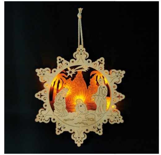 Legler Lampa, świąteczna Gwiazda z szopką