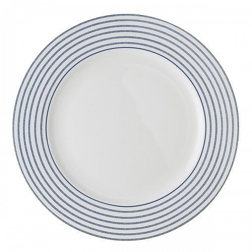 Laura Ashley Talerz Obiadowy Porcelanowy Laura Ashley Candy Stripe Biały 26 Cm