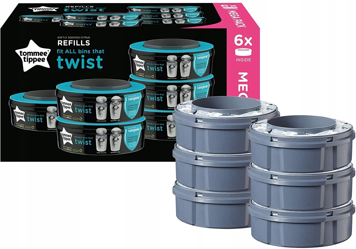 Tommee Tippee Wkłady Do Kosza Sangenic Twist 6szt