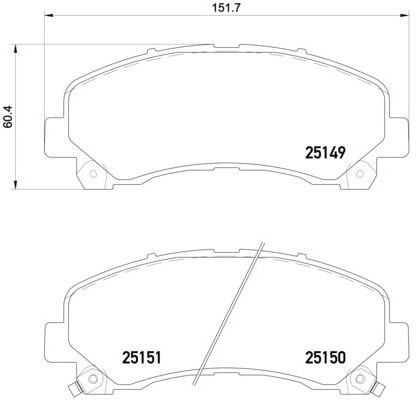 BREMBO Zestaw klocków hamulcowych, hamulce tarczowe P 34 007