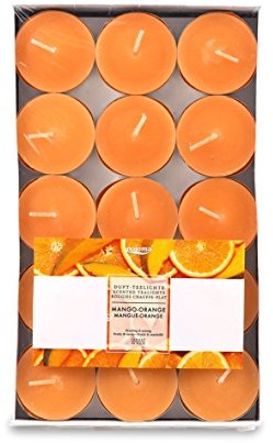 Pajoma 92003 zestaw  sztuk zapachowych świeczek-podgrzewaczy Mango Pomarańczowy Modern Line, czas palenia około 14 godzin, wysokość 1,5 cm 92003
