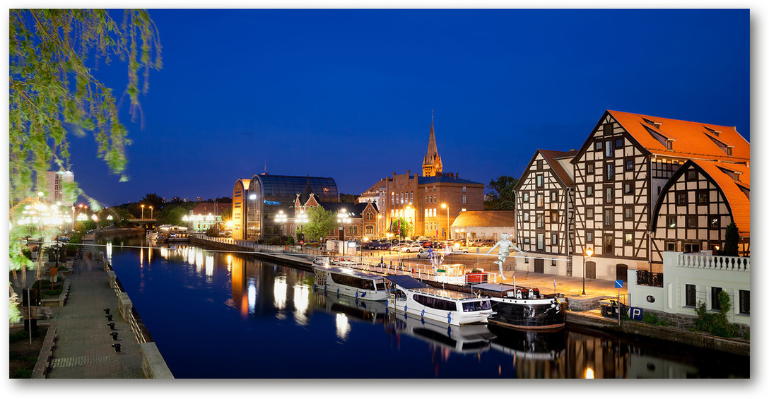 Foto obraz szkło akryl Bydgoszcz nocą