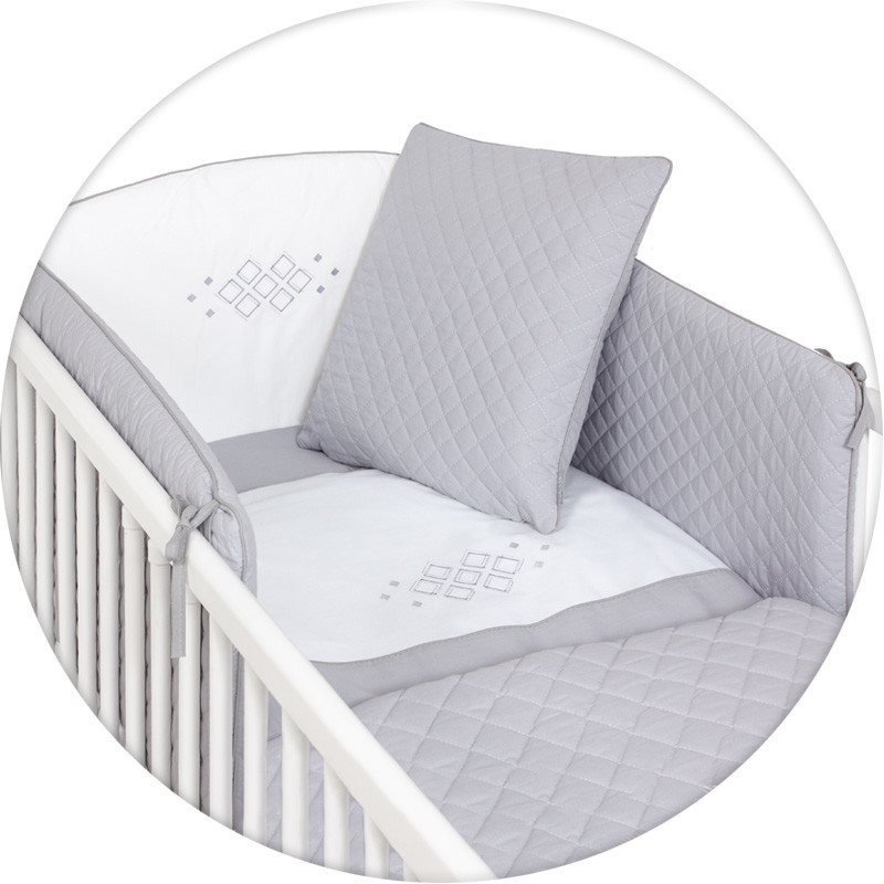 CEBA BABY Ceba baby Pościel 5el. CARO szara 135/100 43238