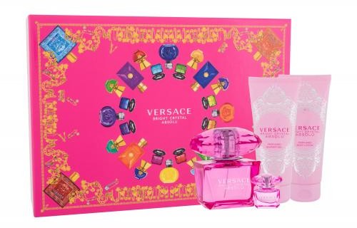 Versace Bright Crystal Absolu zestaw Edp 90 ml + Żel pod prysznic 100 ml + Edp 5 ml + Mleczko do ciała 100 ml dla kobiet