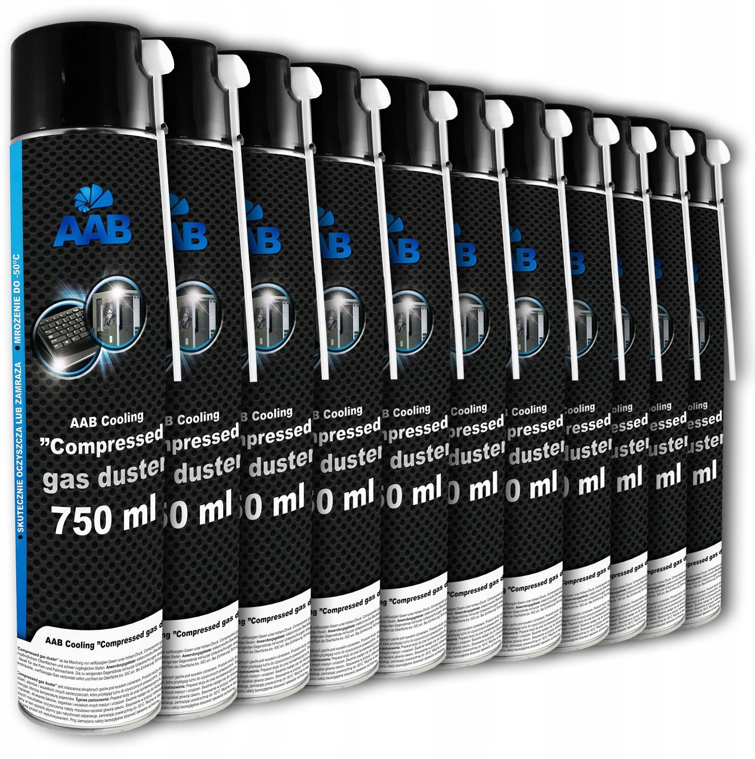 11x Aabcooling Sprężone Powietrze 750ml+ 22xRURKA