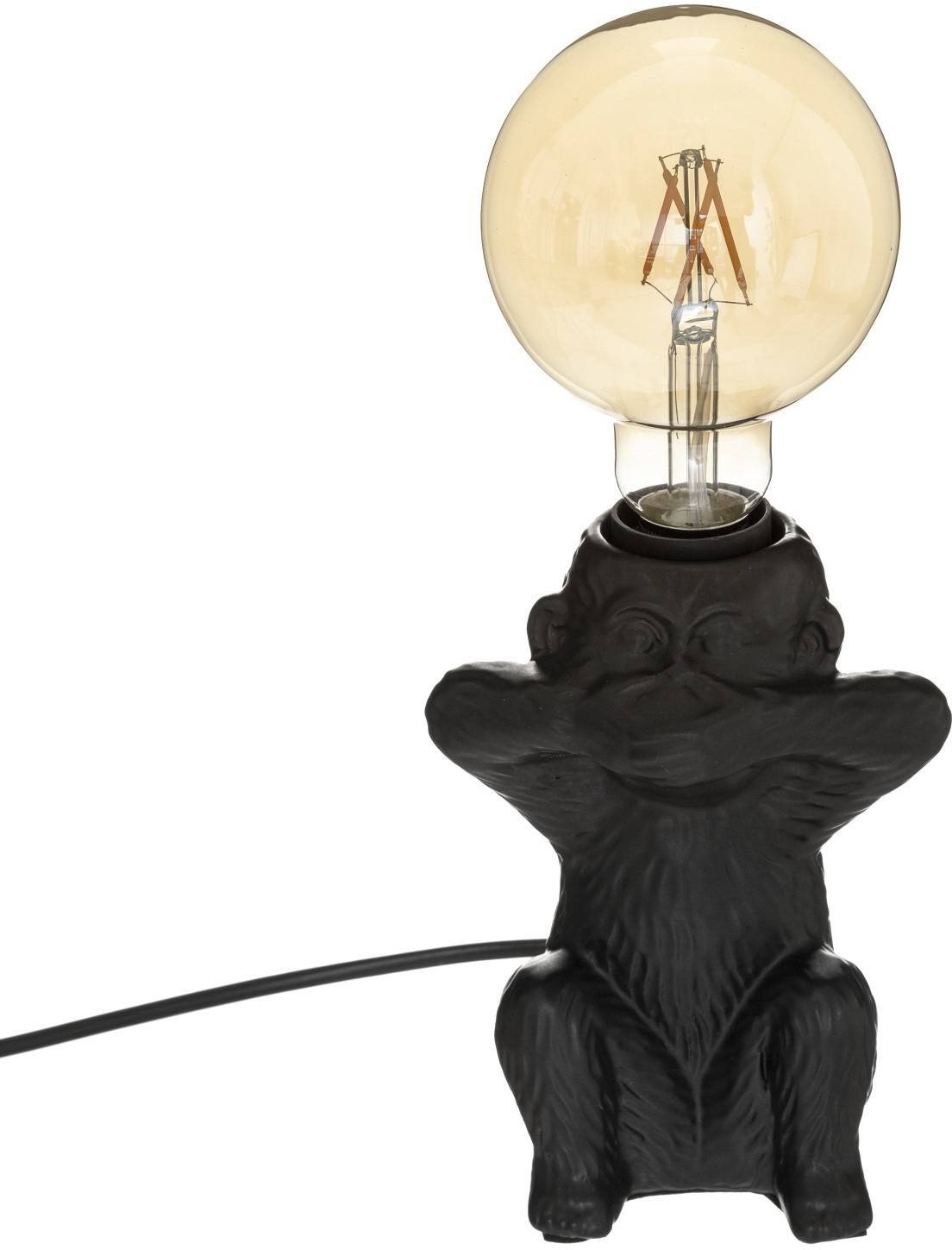 Lampa stołowa z małpą NO SPEAK wys 17 cm czarna 178932