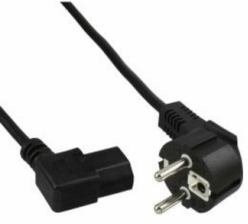 InLine Kabel sieciowy  z kątem styczności ochronnej z wtyczką IEC C13 z lewej strony, czarny 3m 16752D
