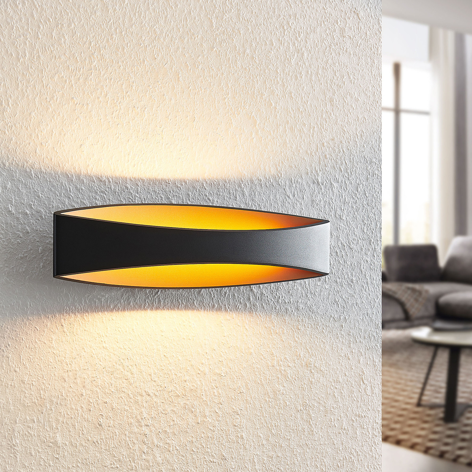 ARCCHIO Arcchio Jelle kinkiet LED, 43,5 cm, czarny