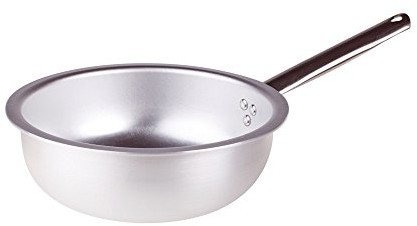 Pentole Agnelli pentole agnelli profesjonalny 3 MM, aluminiowa A mantecare Salta urządzenie do wyrobu makaronu i ryż z trzonkiem z rur patelnia, srebrny/czarny, 28 cm ALMA111BM28