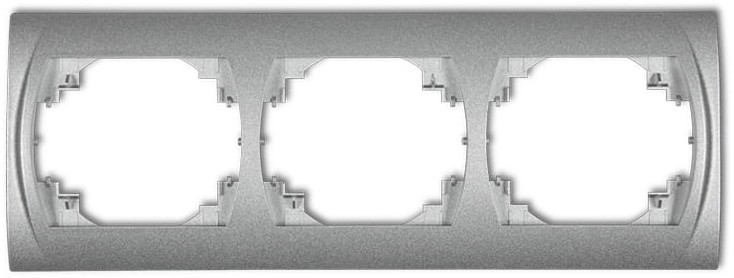 Karlik LOGO - Ramka pozioma potrójna (srebrny metalik) 7LRH-3