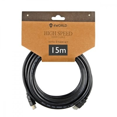 4World Kabel HDMI wysoka prędkość z ethernetem 15m czarny (17690K)