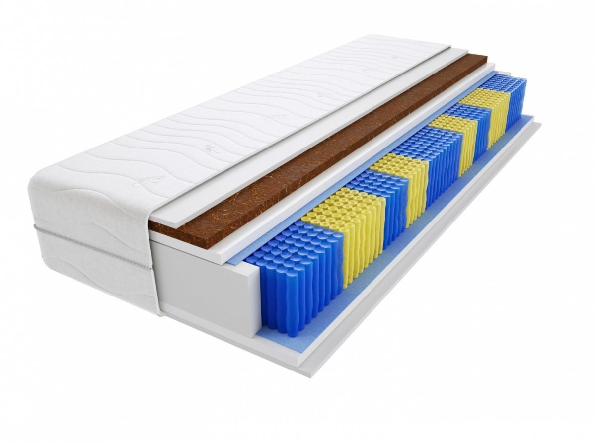Godre.pl Materac kieszeniowy Praga Multipocket 190x195 cm Średnio / twardy Kokos dwustronny