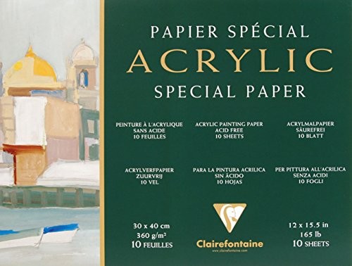 Clairefontaine Bloc akryl iQue 30 X 40 360 G 10 °F encolle 4 cotes 96497C