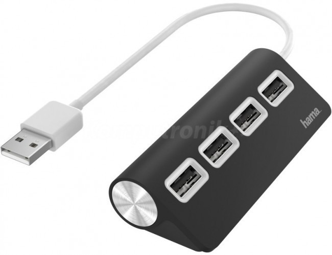 Hama Hub USB 2.0 4xUSB-A czarny 200119