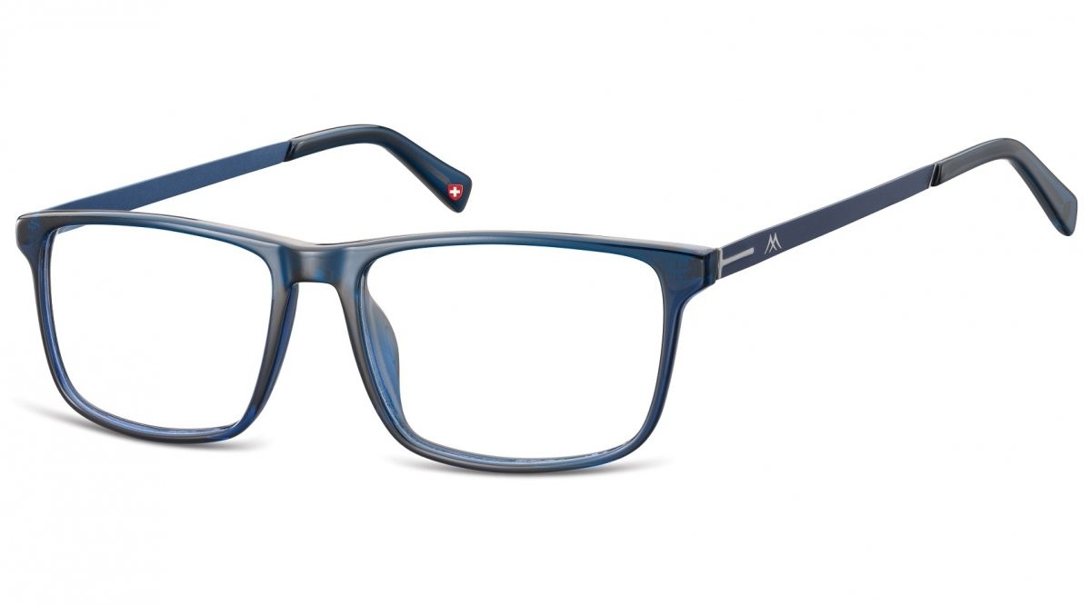Montana Oprawki zerówki korekcyjne Nerdy Unisex MA59B ciemne niebieskie + niebieski zausznik MA59B