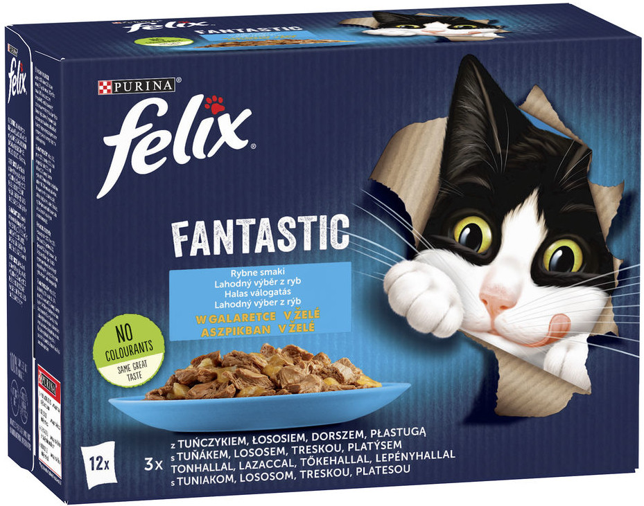 Purina Felix Fantastic Rybne Smaki Mokra Karma (galaretka) 12x85g