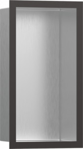 Hansgrohe 56094340 XtraStoris Individual Wnęka ścienna stal szlachetna szczotkowana z ozdobną ramą 30 x 15 x 10 cm czarny chrom szczotkowany