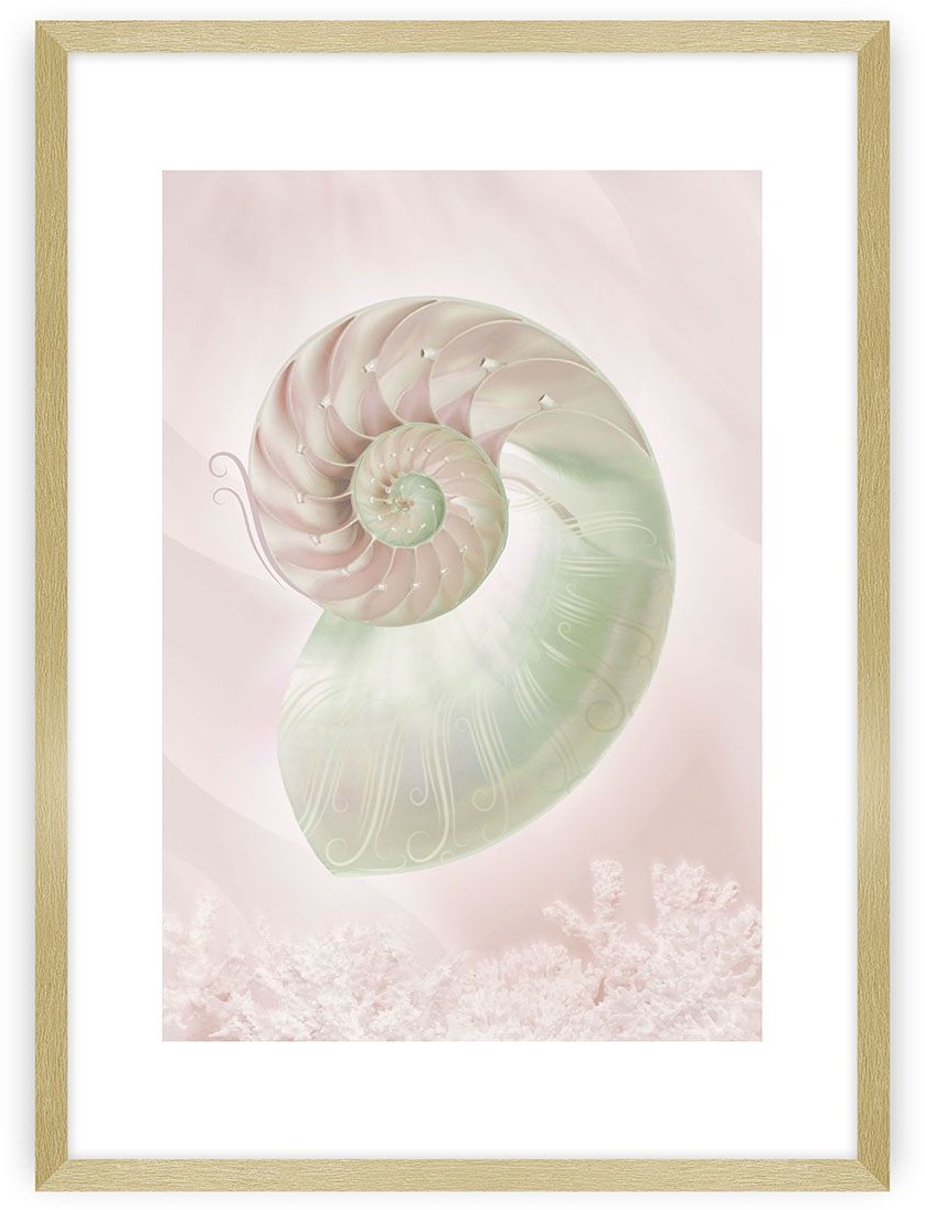 Dekoria Plakat Pastel Pink III 21 x 30 cm Ramka Złota 218A-000-45