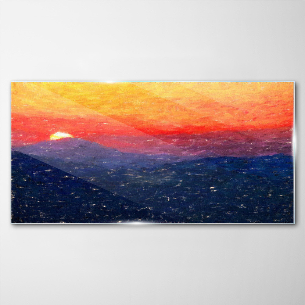 PL Coloray Obraz Szklany krajobraz niebo zachód słońca 140x70cm