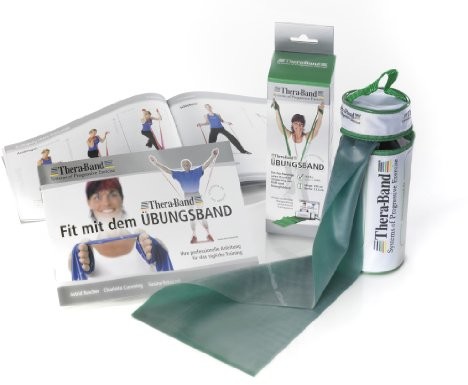 Thera-Band taśma do ćwiczeń, dołączony woreczek na zamek, 2,5 m, zielony, 2,5 m 4021695003000