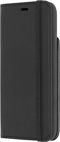 Moleskine etui na iPhone - klasyczne etui w stylu notatnika silikonowe z przegródkami na karty i gumowym paskiem do iPhone X - czarne 8053853601469