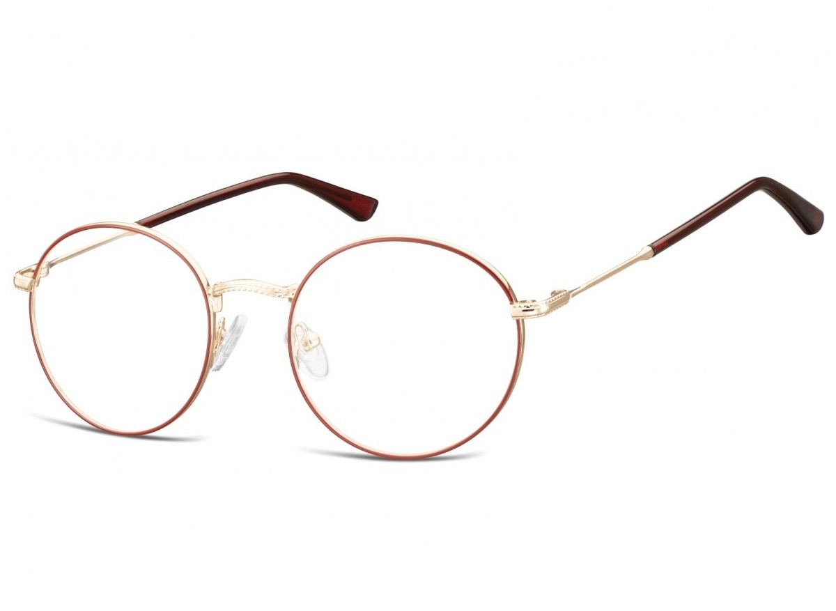 Sunoptic Lenonki okrągłe Oprawki optyczne 919 złoto-bordowe 919